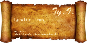 Tyroler Irma névjegykártya